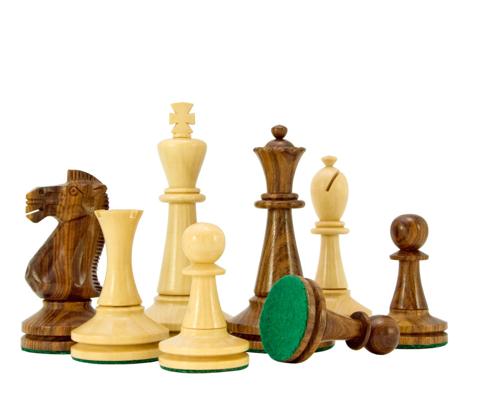 Pièces d'échecs en sheesham et buis de la série Blackmore 4 pouces