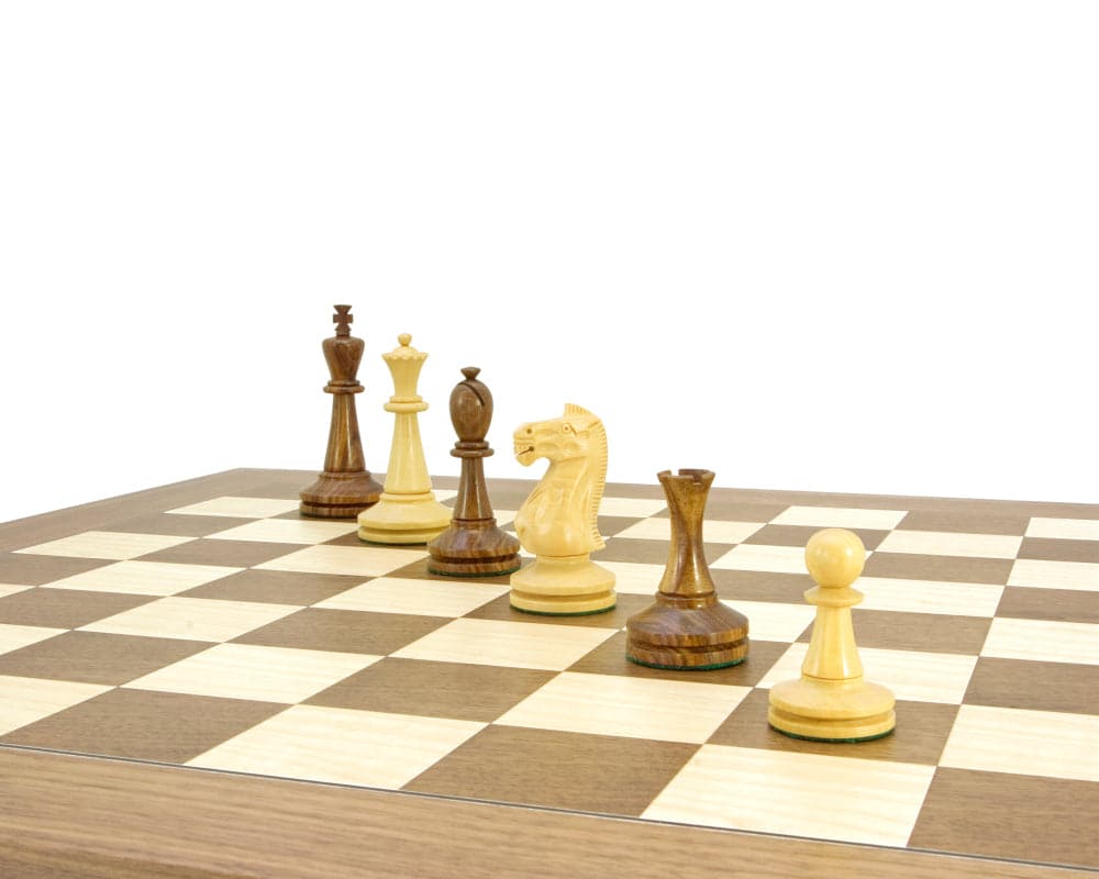 Blackmore Series Sheesham and Boxwood Chess Pieces on a 23-inch Board with a 4-inch King