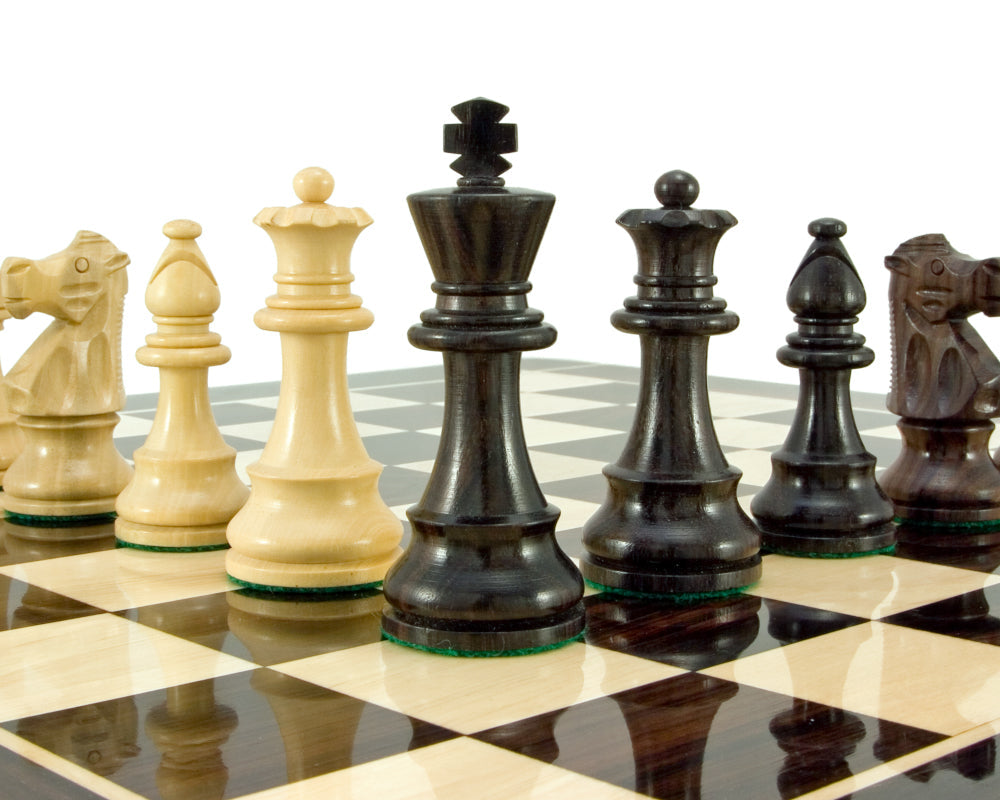 Pièces d'échecs Staunton en bois de rose de la série French Knight 3.25 Inches