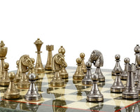 Série Finnesburg — Pièces d’échecs en laiton et nickel — 7,6 cm