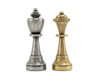 Série Finnesburg — Pièces d’échecs en laiton et nickel — 7,6 cm
