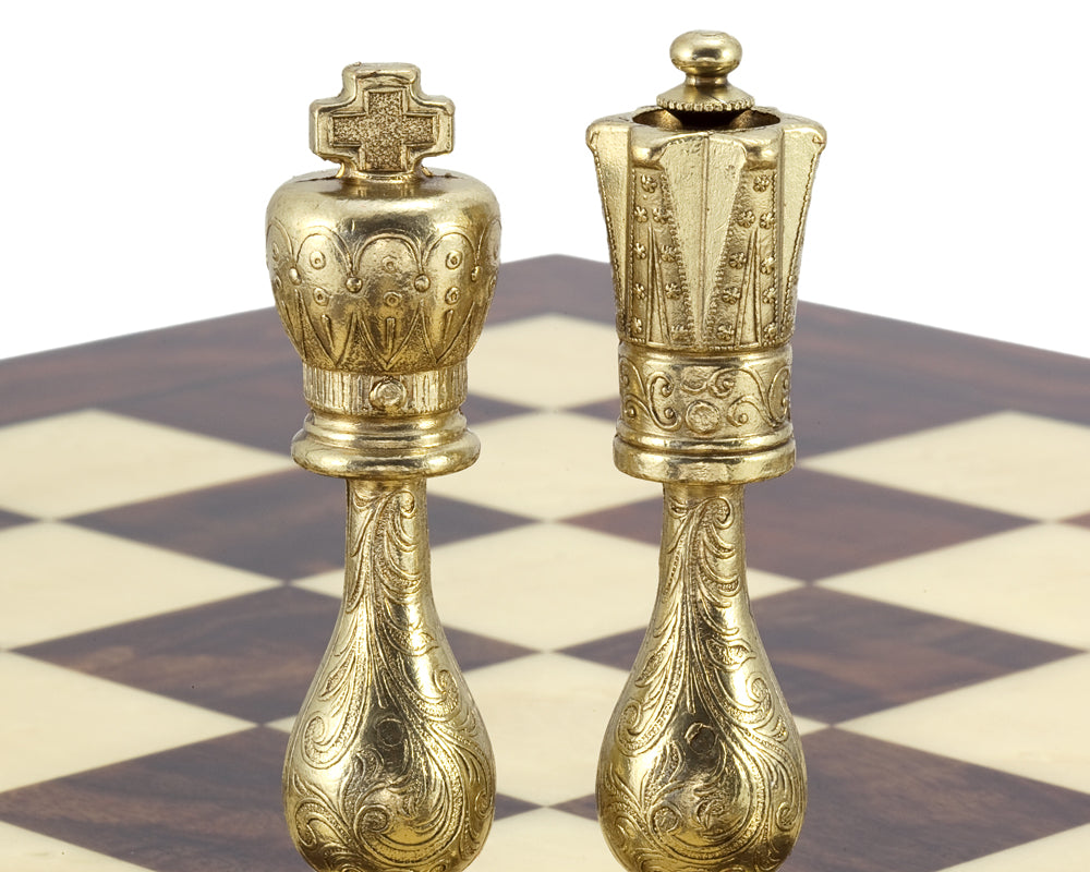 Pièces d'échecs maghrébines en laiton et nickel 4 pouces