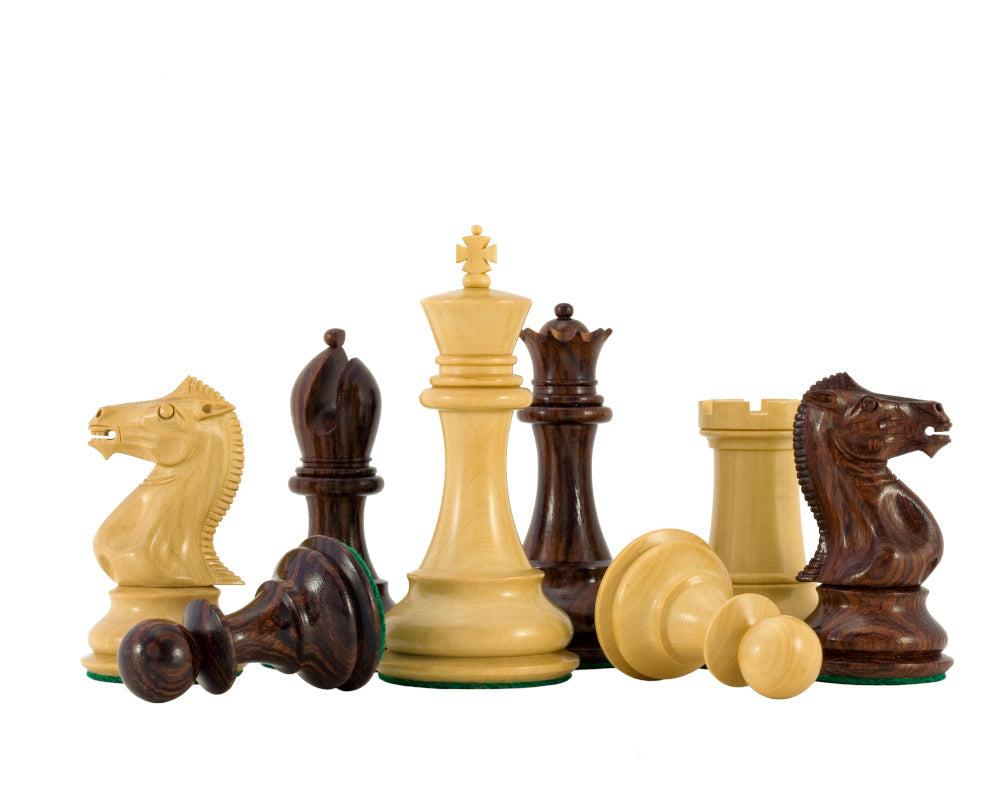 Pièces d'échecs en bois de rose de la série Sandringham 4 pouces