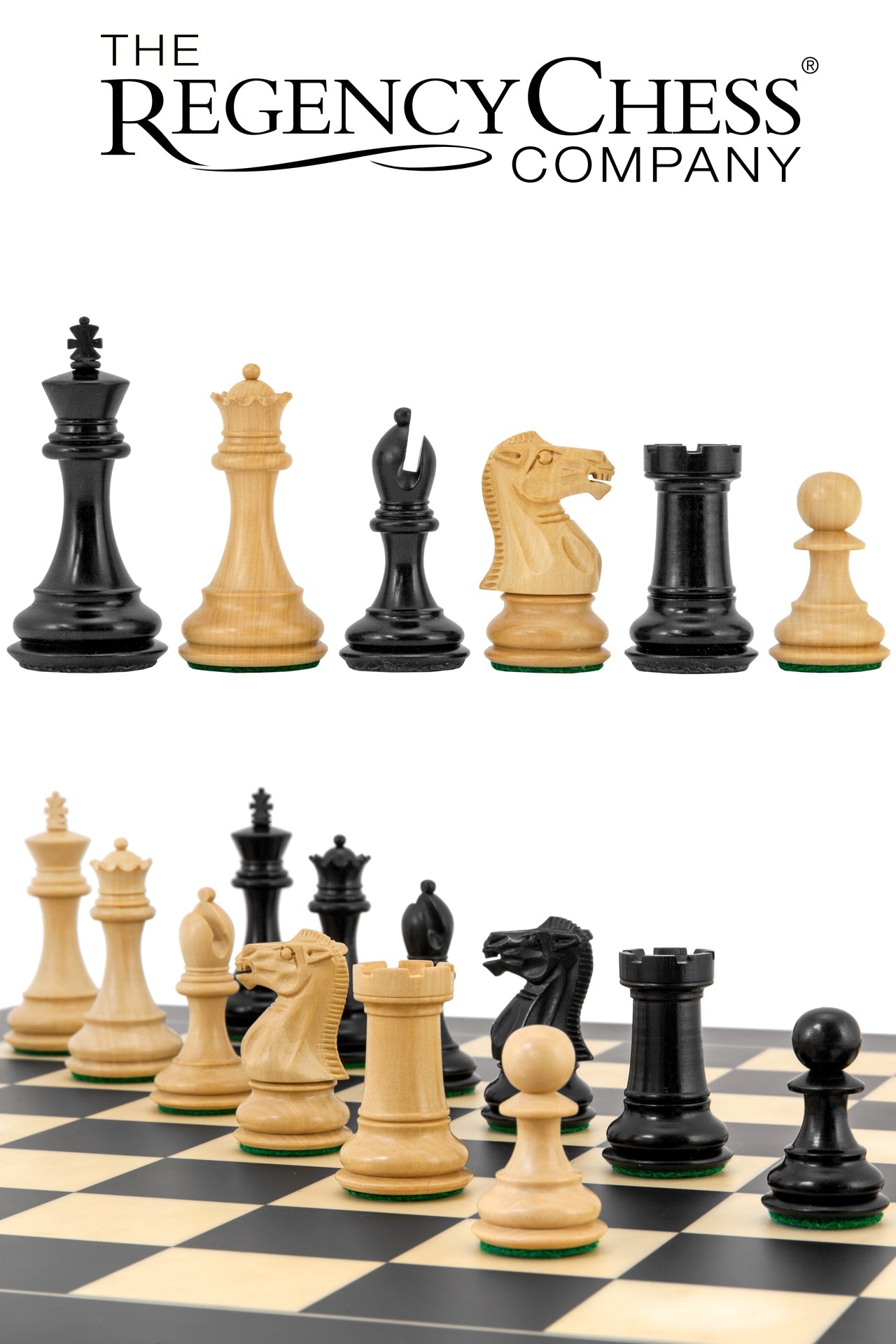 Pièces d'échecs Highclere Series Ebony Staunton 3 Inches
