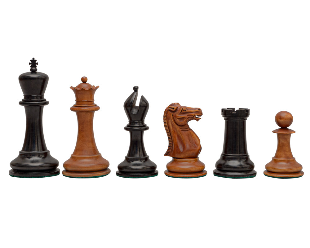 Réplique 1849 des Pièces d’échecs Staunton en ébène et en buis patiné - 11,2 cm