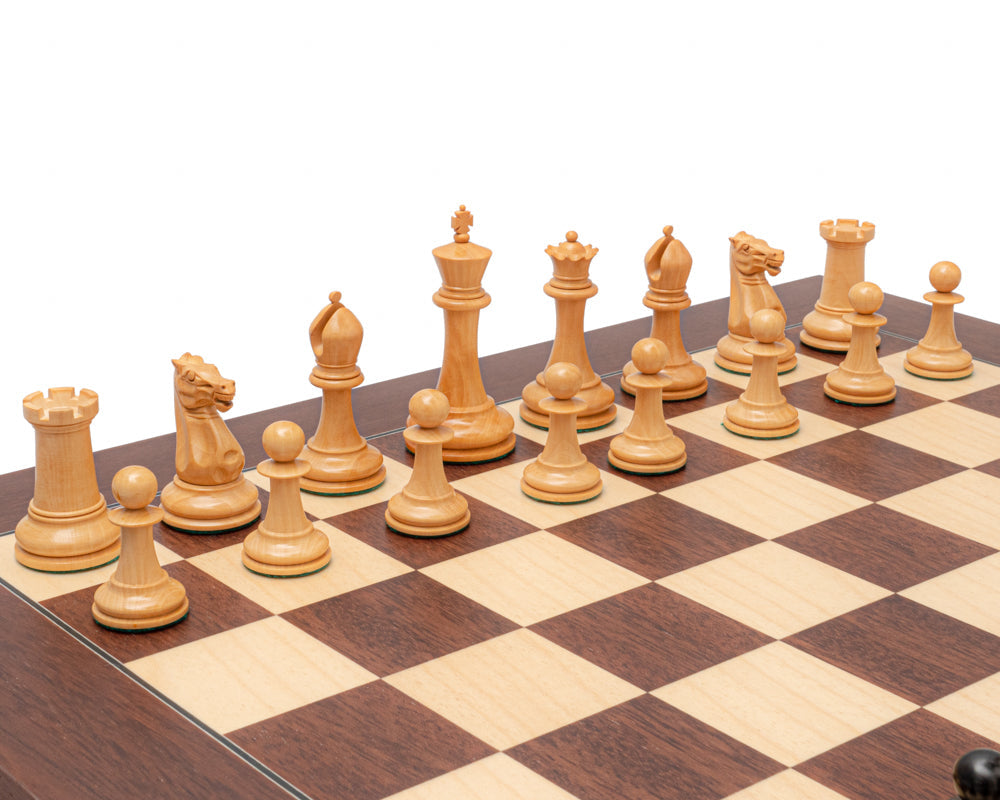 Le jeu d'échecs de 1853 Paulsen Reproduction 3,5 pouces en ébène