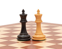 The Warwick Series 3 inch Ebonised Staunton King Chess Pieces on Chessboard