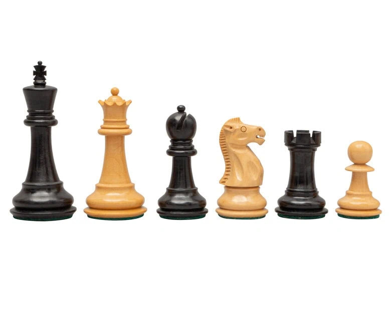 Pièces d'échecs Staunton reproduction 1972 en ébène - 8,9 cm