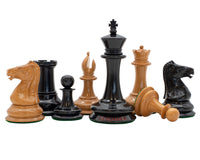 Leuchar — Réplique en ébène et buis patiné — Pièces d’échecs de luxe — 8,3 cm