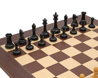 Pièces d'Échecs Harrwitz 9 cm en Bois Noirci