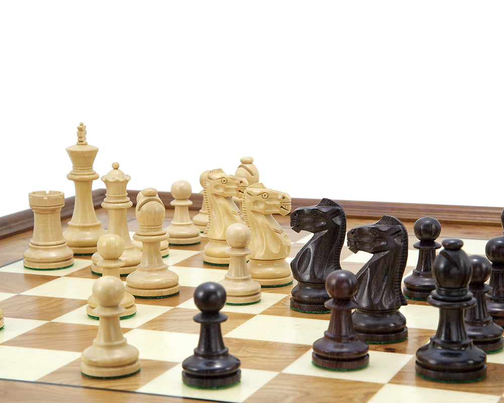 Jeu d'échecs traditionnel suprême en bois de rose et bois de bruyère