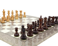 Jeu d’échecs en palissandre de l’Atlantique et loupe de frêne