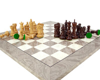 Jeu d’échecs en palissandre de l’Atlantique et loupe de frêne