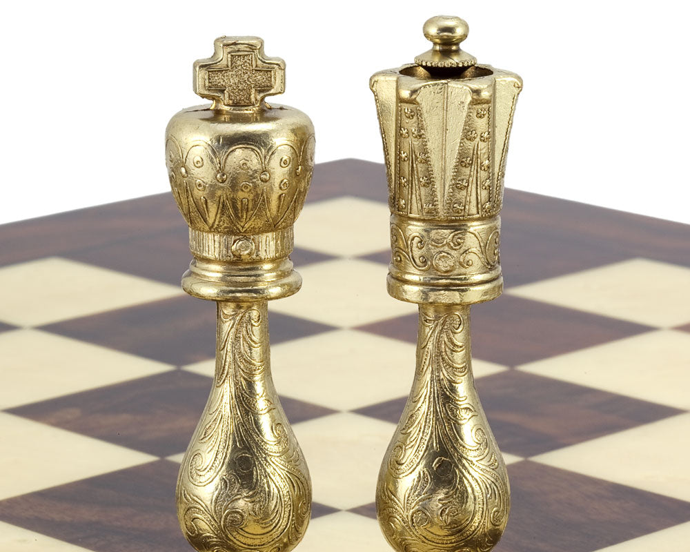 Jeu d'échecs traditionnel Maghreb en laiton et noyer