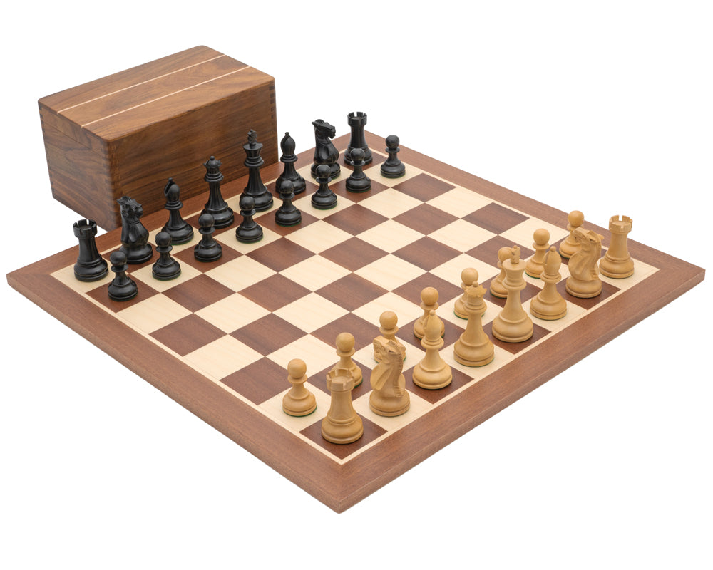 Jeu d’échecs Staunton noir de compétition avec coffret de rangement pour pièces d’échecs