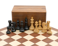 Jeu d’échecs Staunton noir de compétition avec coffret de rangement pour pièces d’échecs