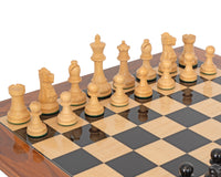 Jeu d’échecs Ébène Suprême avec coffret de rangement en bois de ronce pour pièces d’échecs