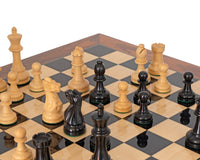 Jeu d’échecs Ébène Suprême avec coffret de rangement en bois de ronce pour pièces d’échecs