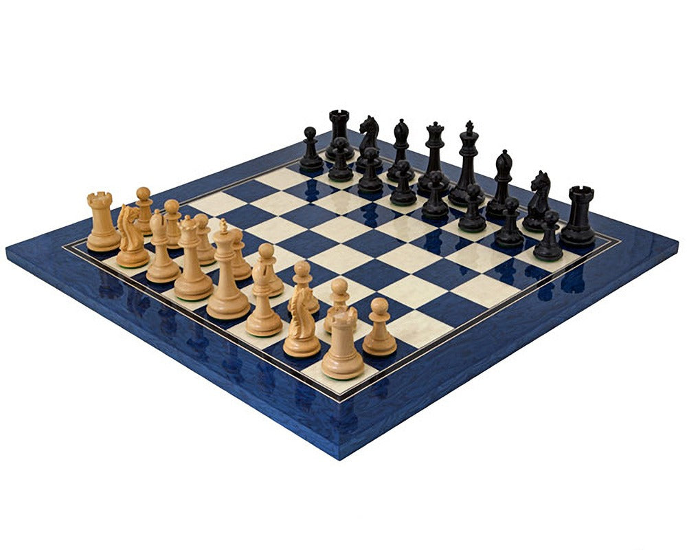 Jeu d'échecs Oxford Series Black &amp; Blue Erable
