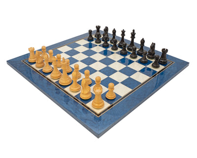 Oxford Series — Jeu d’échecs en érable noir et bleu