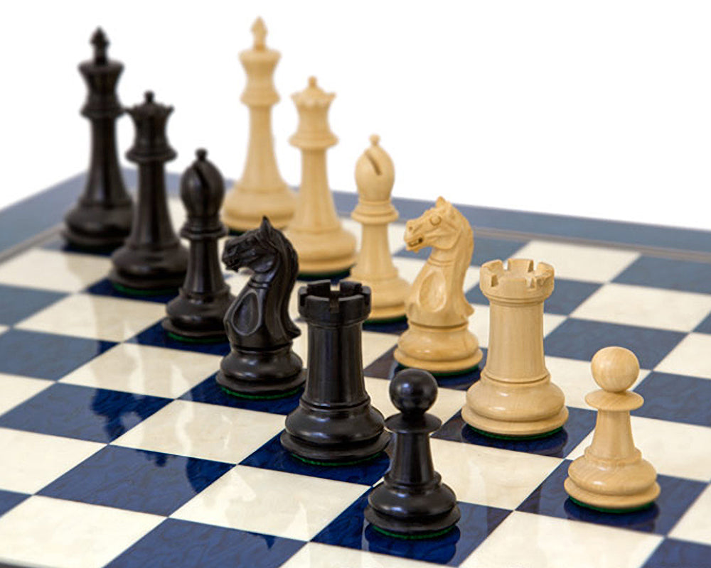 Jeu d'échecs Oxford Series Black &amp; Blue Erable