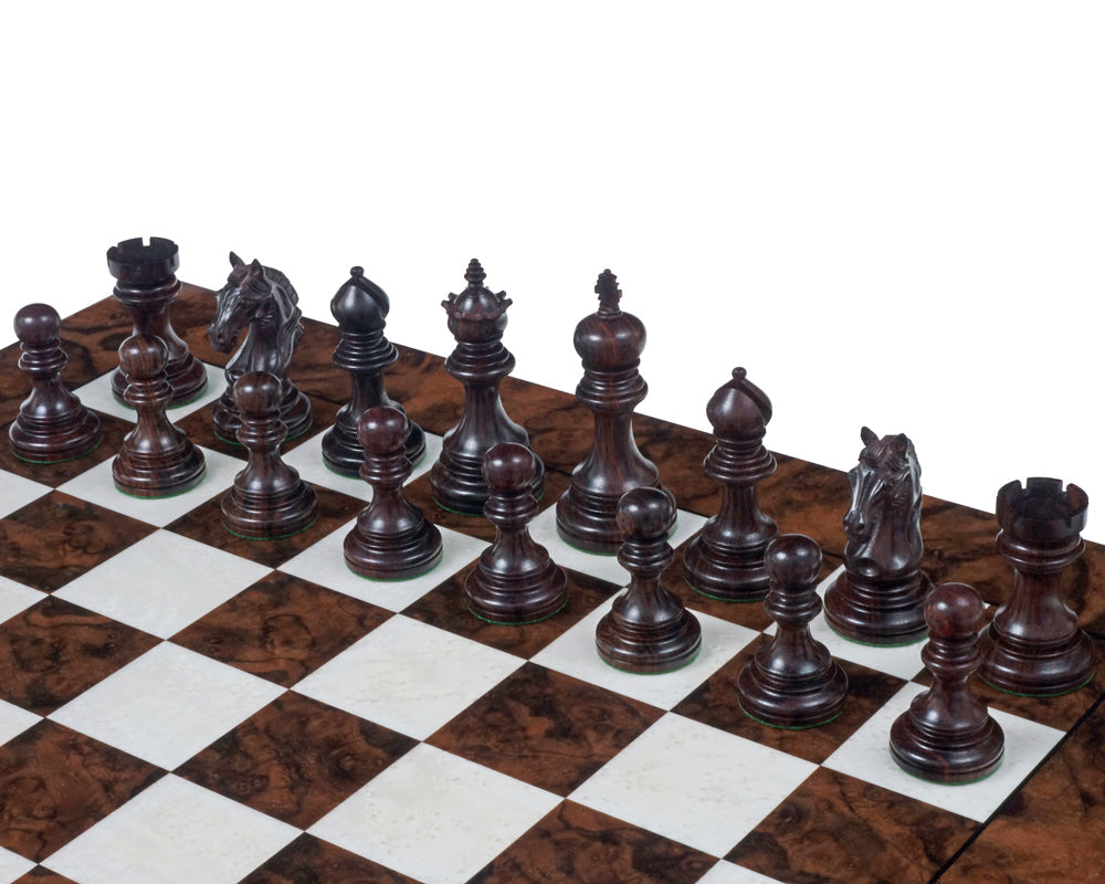 Le luxueux jeu d'échecs Staunton Garvi en palissandre et noyer