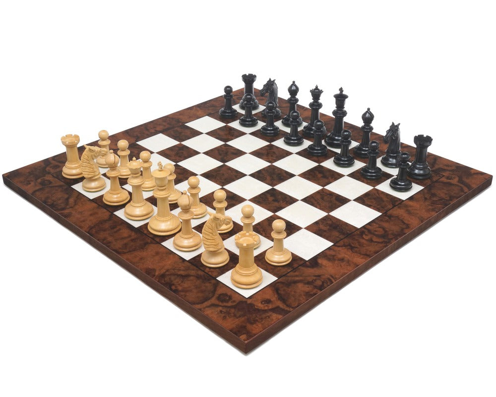 Grand jeu d’échecs Staunton classique — série Bath en ébène et noyer foncé