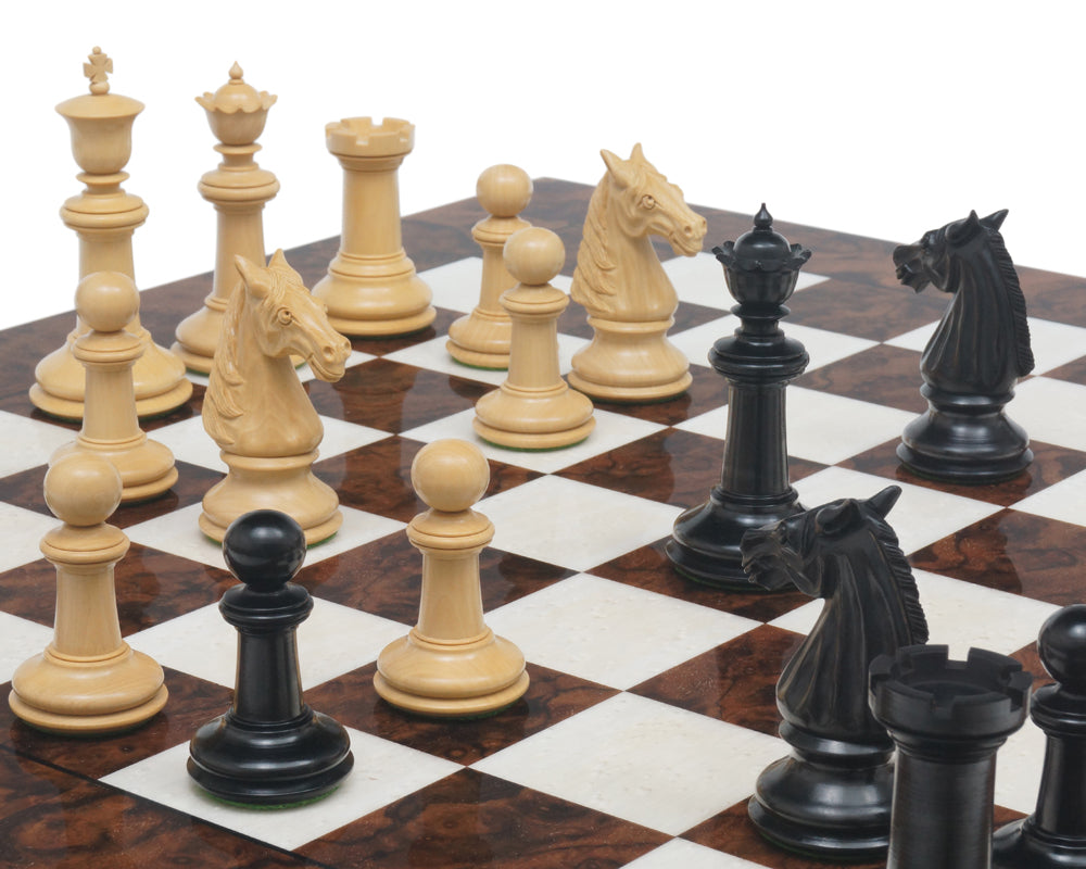 Classic Staunton Ebony & Dark Walnut Bath Series Grand jeu d'échecs