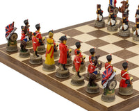 Ensemble d'Échecs à Thème Peint à la Main « Bataille de Waterloo » par Italfama