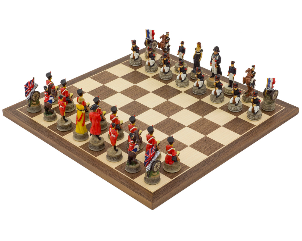 Ensemble d'Échecs à Thème Peint à la Main « Bataille de Waterloo » par Italfama