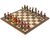 Ensemble d'Échecs à Thème Peint à la Main « Bataille de Waterloo » par Italfama
