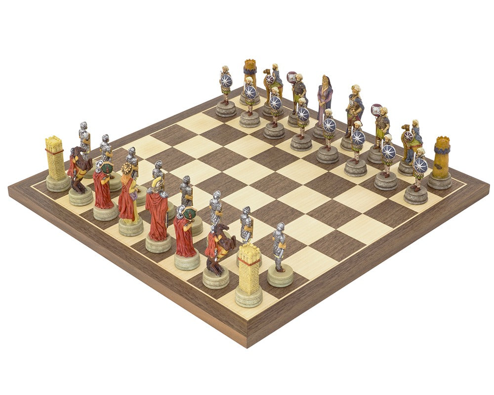 Jeu d'échecs peint à la main Romains contre Arabes