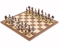 Jeu d'échecs à thème Napoléon contre les Russes, peint à la main par Italfama