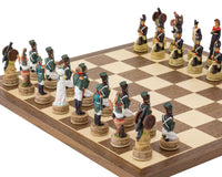 Jeu d'échecs à thème Napoléon contre les Russes, peint à la main par Italfama