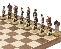 Jeu d'échecs à thème Napoléon contre les Russes, peint à la main par Italfama