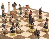 Jeu d'échecs à thème Napoléon contre les Russes, peint à la main par Italfama