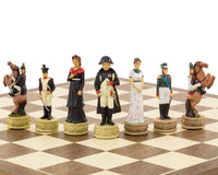 Jeu d'échecs à thème Napoléon contre les Russes, peint à la main par Italfama