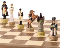 Jeu d'échecs à thème Napoléon contre les Russes, peint à la main par Italfama