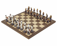 Jeu d'échecs thématique peint à la main « Jazz Band contre Rock Stars » par Italfama