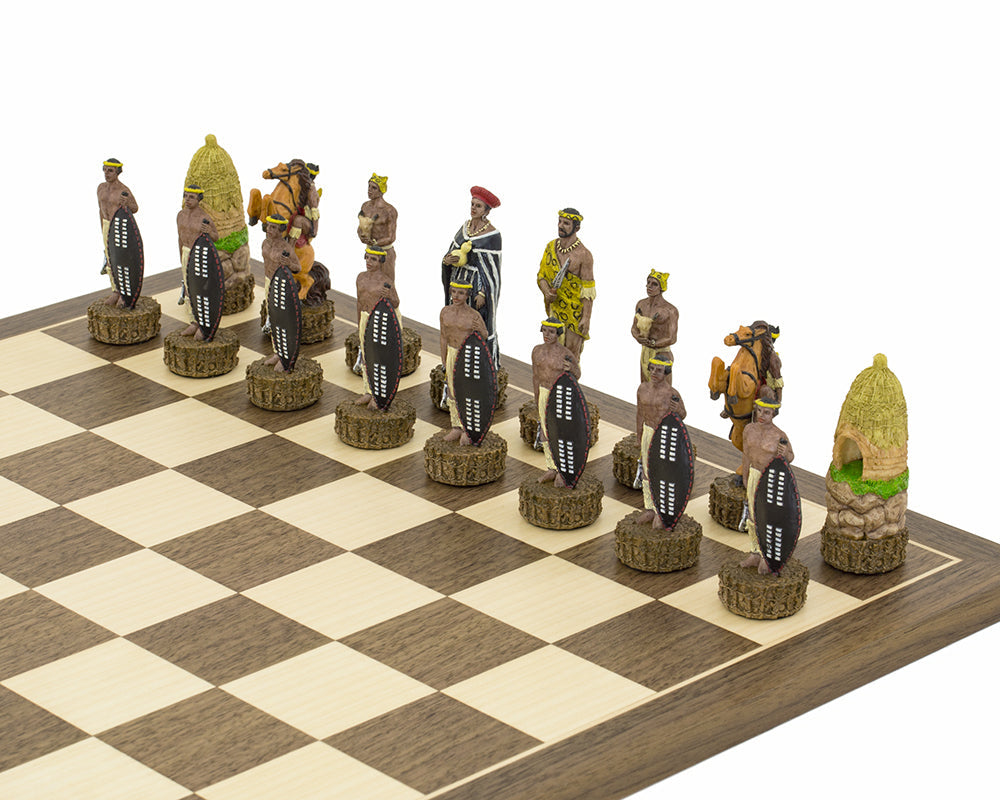Les Britanniques contre les Zoulous Jeu d'échecs peint à la main par Italfama