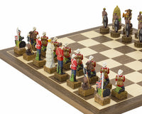 Jeu d’échecs thématique « Britanniques contre Zoulous », peint à la main par Italfama