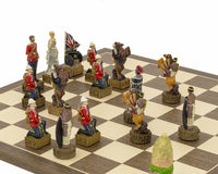 Jeu d’échecs thématique « Britanniques contre Zoulous », peint à la main par Italfama