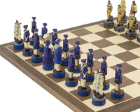 Le jeu d’échecs à thème « Pirates contre la Navy » peint à la main par Italfama