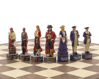 Le jeu d’échecs à thème « Pirates contre la Navy » peint à la main par Italfama