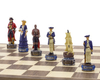Le jeu d’échecs à thème « Pirates contre la Navy » peint à la main par Italfama
