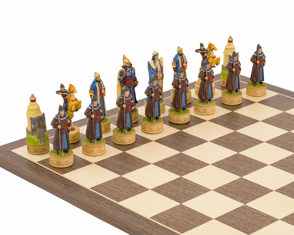 Jeu d'échecs peint à la main "Les Russes contre les Mongols