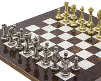 Le jeu d’échecs de luxe Finnesburg en noyer foncé