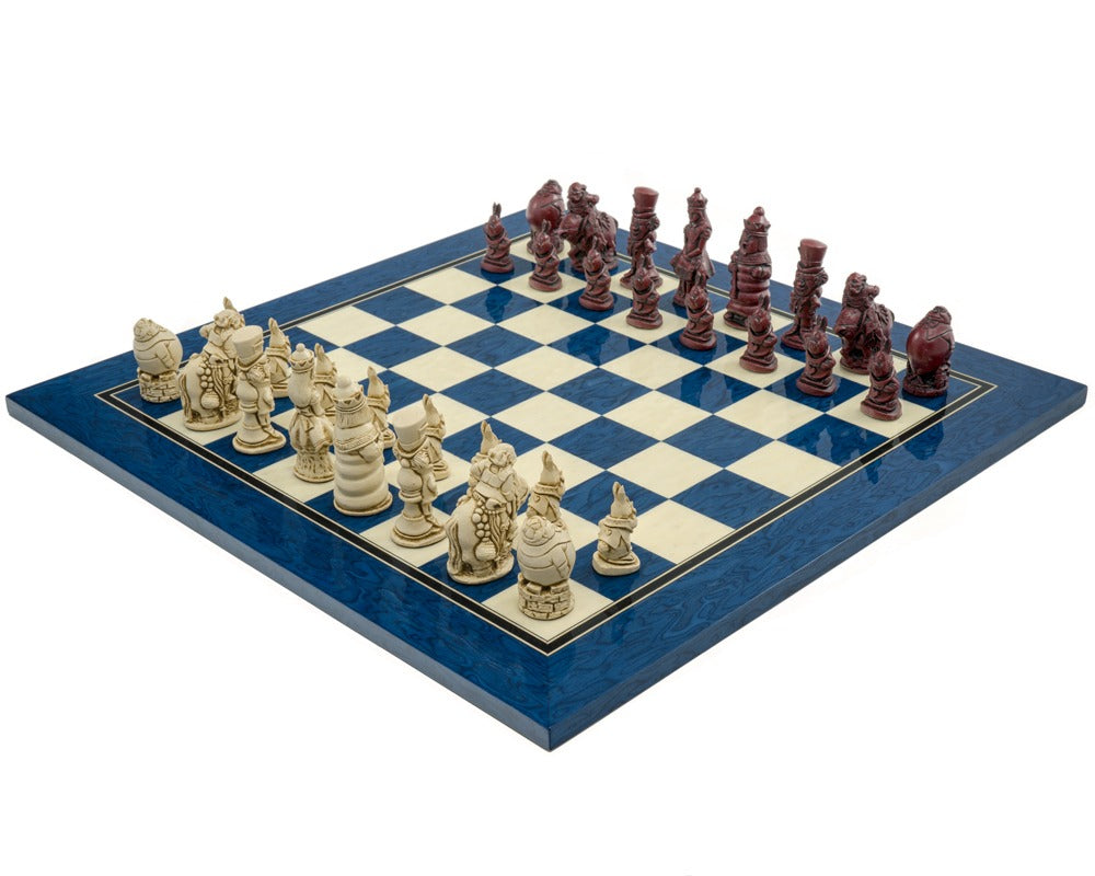 Jeu d’échecs Berkeley Chess « Alice au pays des merveilles » — bleu cardinal