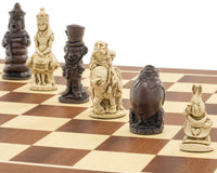 Jeu d'échecs Berkeley Chess « Alice au pays des merveilles », roux et acajou