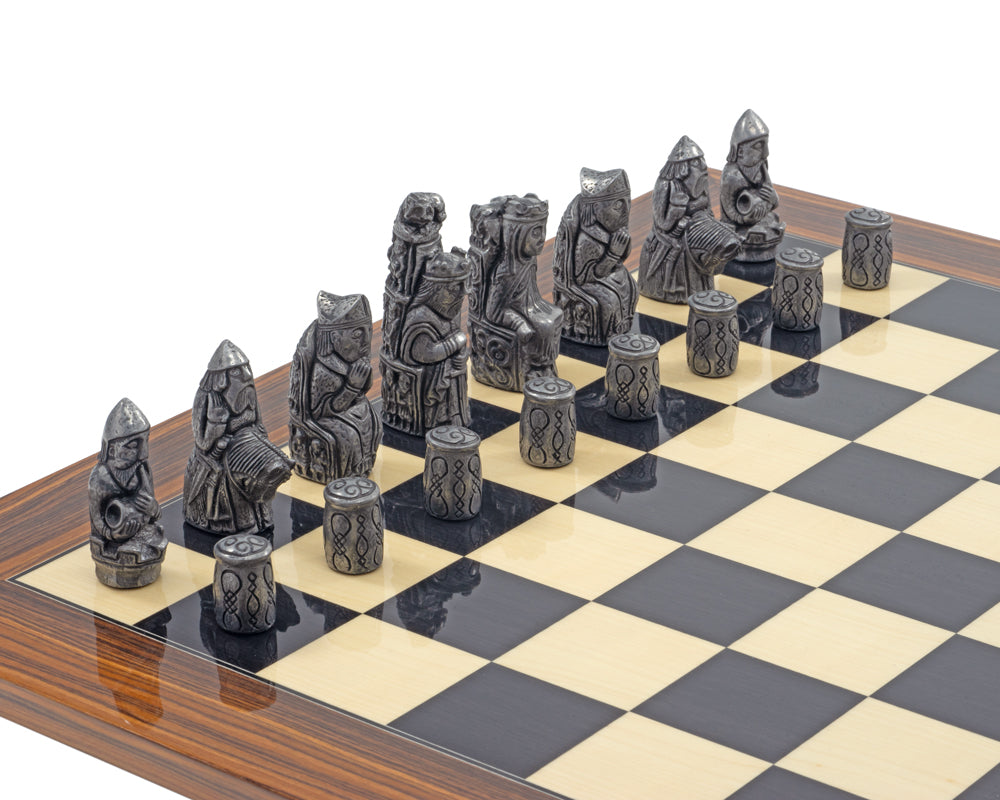 Le jeu d'échecs Berkeley Chess Medieval Metal & Palisander